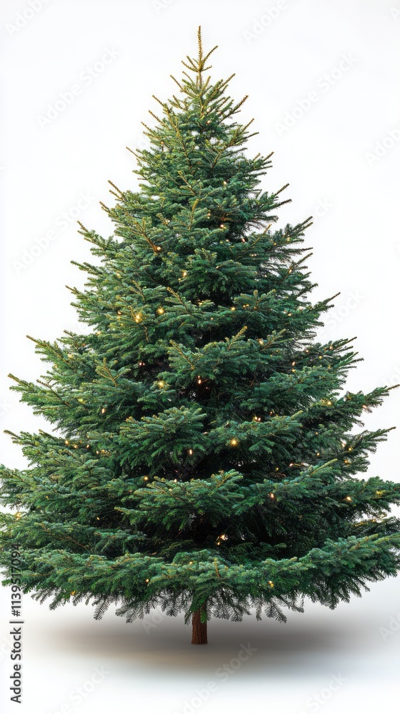 Obraz premium A large green Christmas tree adorned with bright, sparkling lights for celebration