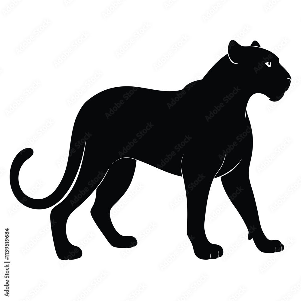 Obraz premium leopard vector black color silhouette