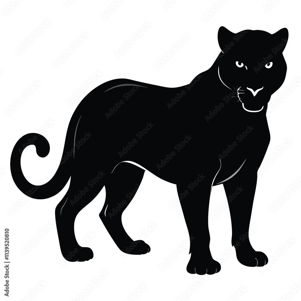 Obraz premium leopard vector black color silhouette