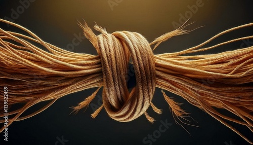 Broken Old String - Tension Concept - Close Up Of Rope photo