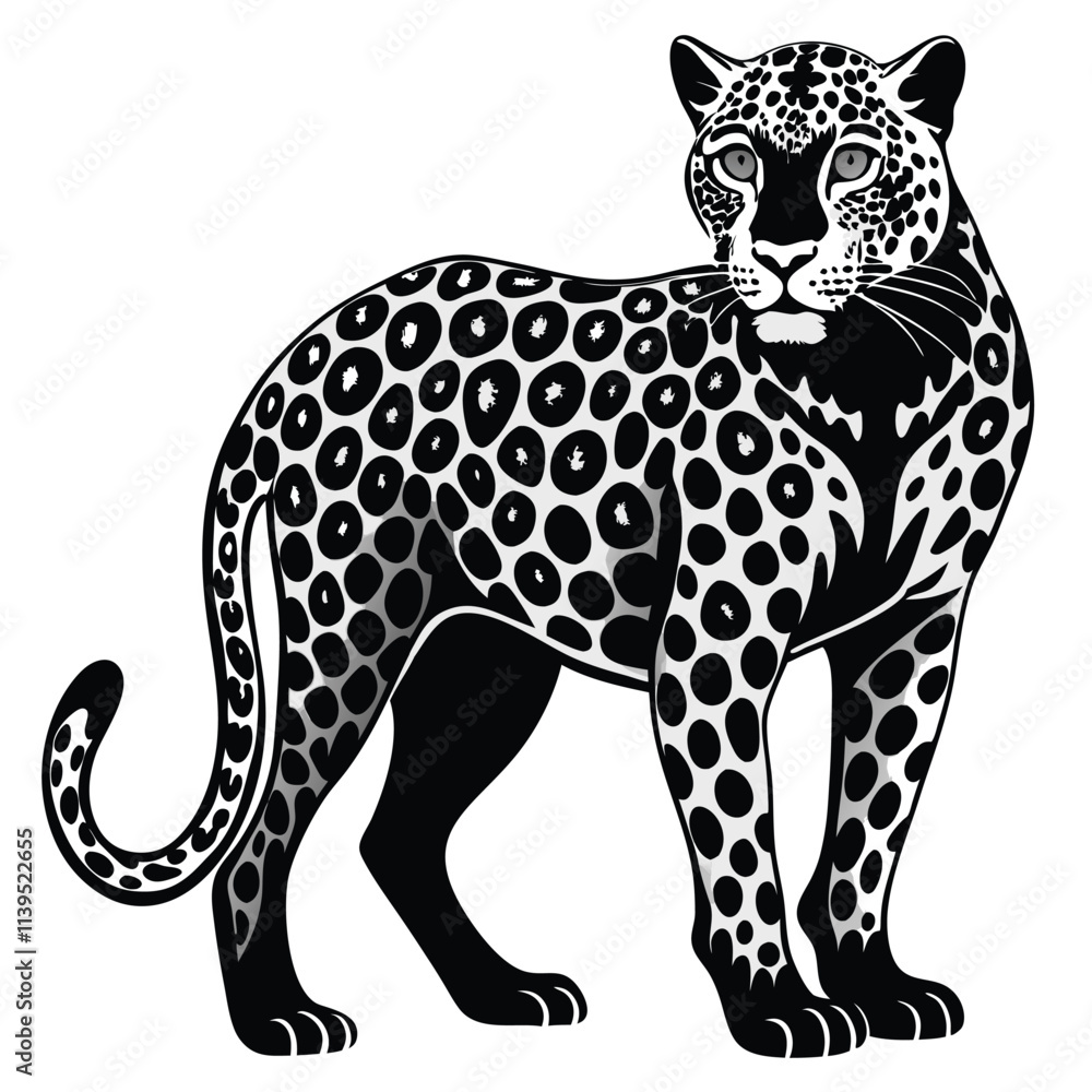 Obraz premium leopard vector black color silhouette