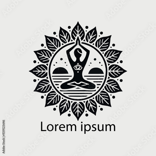 A black yoga logo  concept