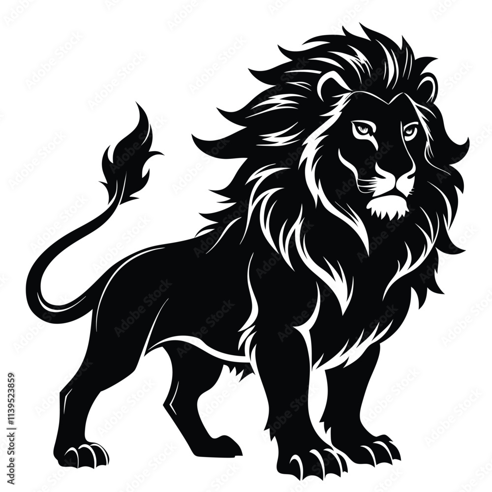 Fototapeta premium lions vector black color silhouette