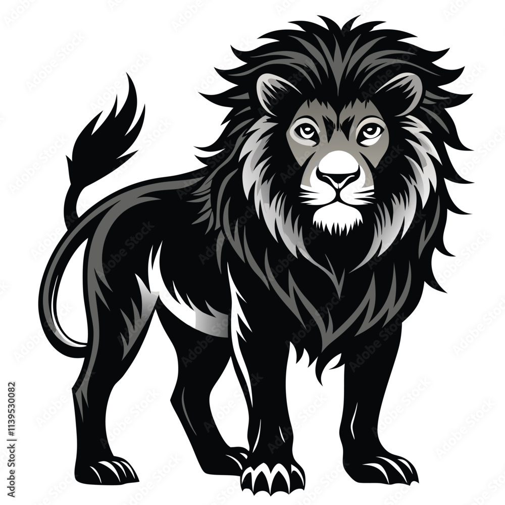 Obraz premium lions vector black color silhouette
