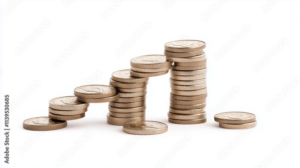 Coin Stairway to Success: A visual metaphor for financial growth and upward mobility, featuring a staircase built from stacked coins, symbolizing the journey to financial prosperity. Coin Stairway to Success: A visual metaphor for financial growth and upward mobility, featuring a staircase built from stacked coins, symbolizing the journey to financial prosperity.