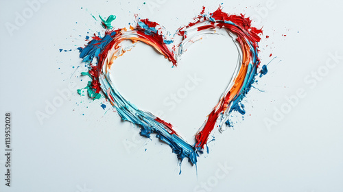 Colorful Heart Painting: Ab...