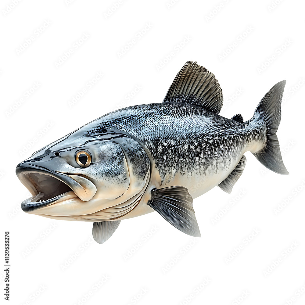 Fototapeta premium King Fish isolated on transparent background.