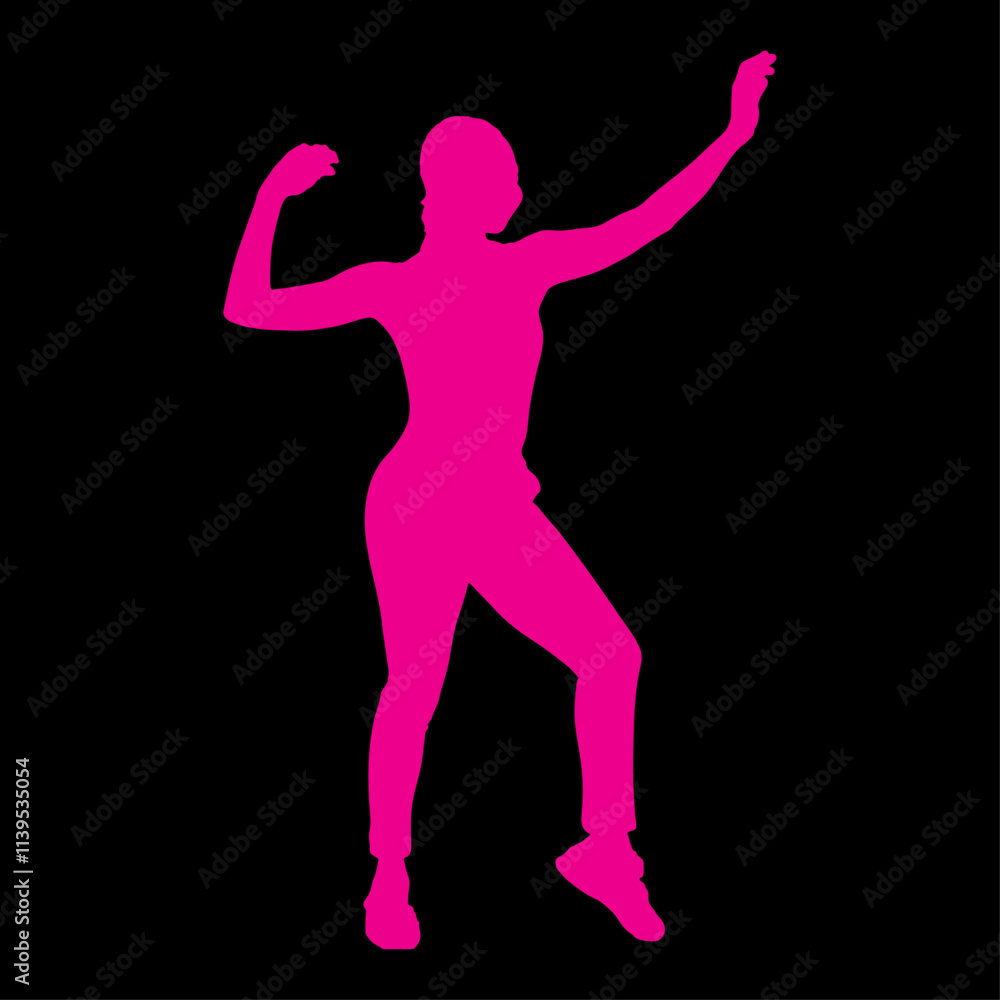Silhouette of a girl dance, Vector illustration. Silhouette of a girl dance, Vector illustration.