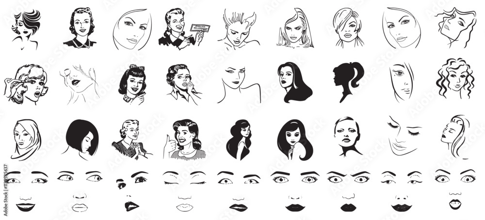 Fototapeta premium woman face icon