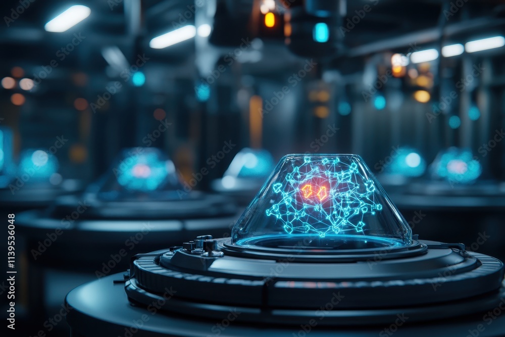 Futuristic chemistry lab with advanced technology and innovative equipment for groundbreaking research. Futuristic chemistry lab with advanced technology and innovative equipment for groundbreaking research.