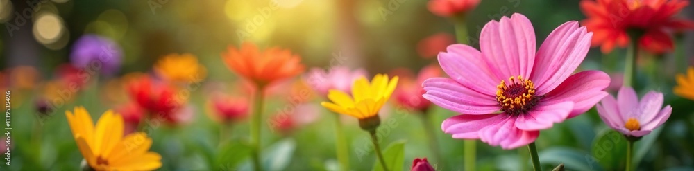 Brightly colored flowers blooming in a garden, pink, flowers, bloom garden Brightly colored flowers blooming in a garden, pink, flowers, bloom garden