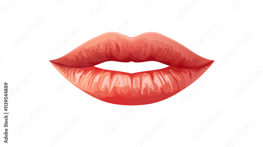 Elegant red lips on a clean background Elegant red lips on a clean background
