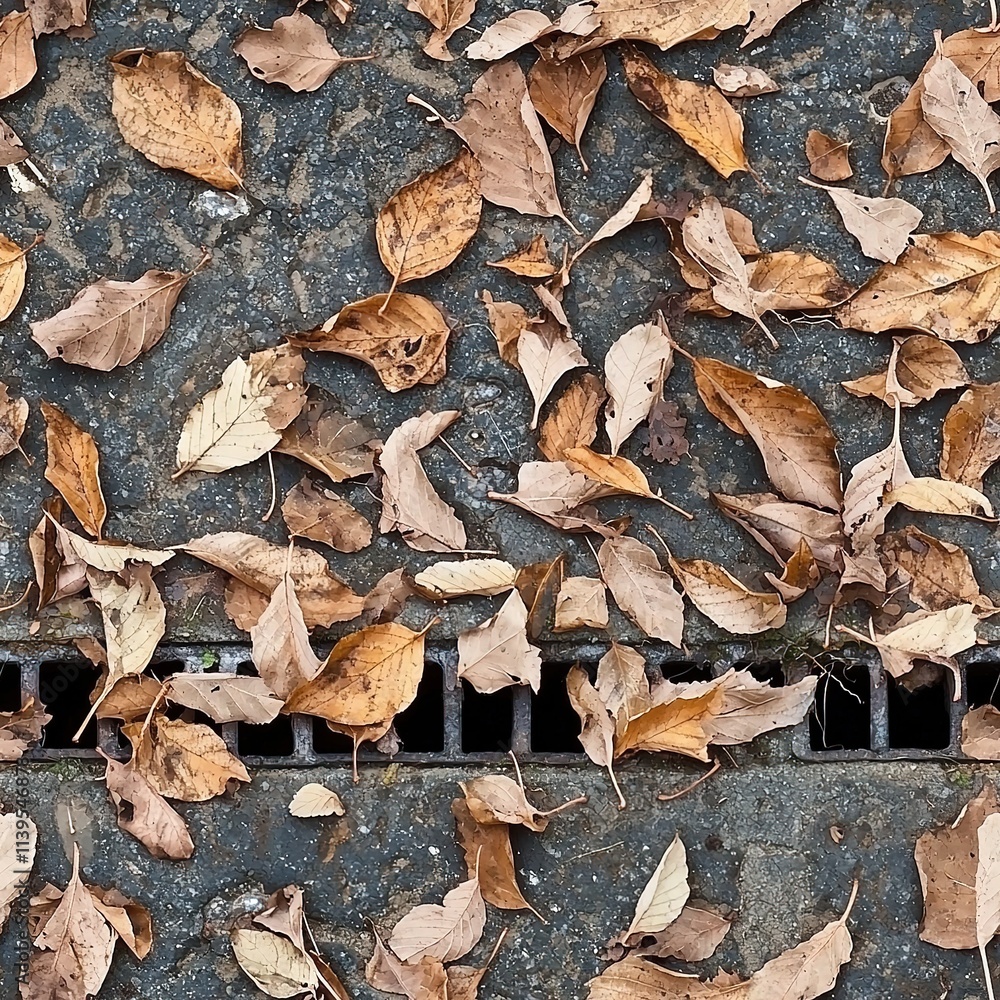 Dried Autumn Leaves Laying on a Sidewalk Seamless Pattern Texture Dried Autumn Leaves Laying on a Sidewalk Seamless Pattern Texture