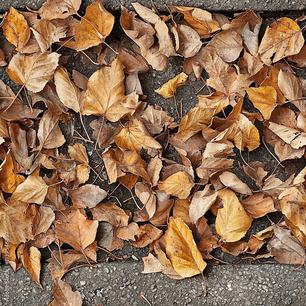Dried Autumn Leaves Laying on a Sidewalk Seamless Pattern Texture Dried Autumn Leaves Laying on a Sidewalk Seamless Pattern Texture