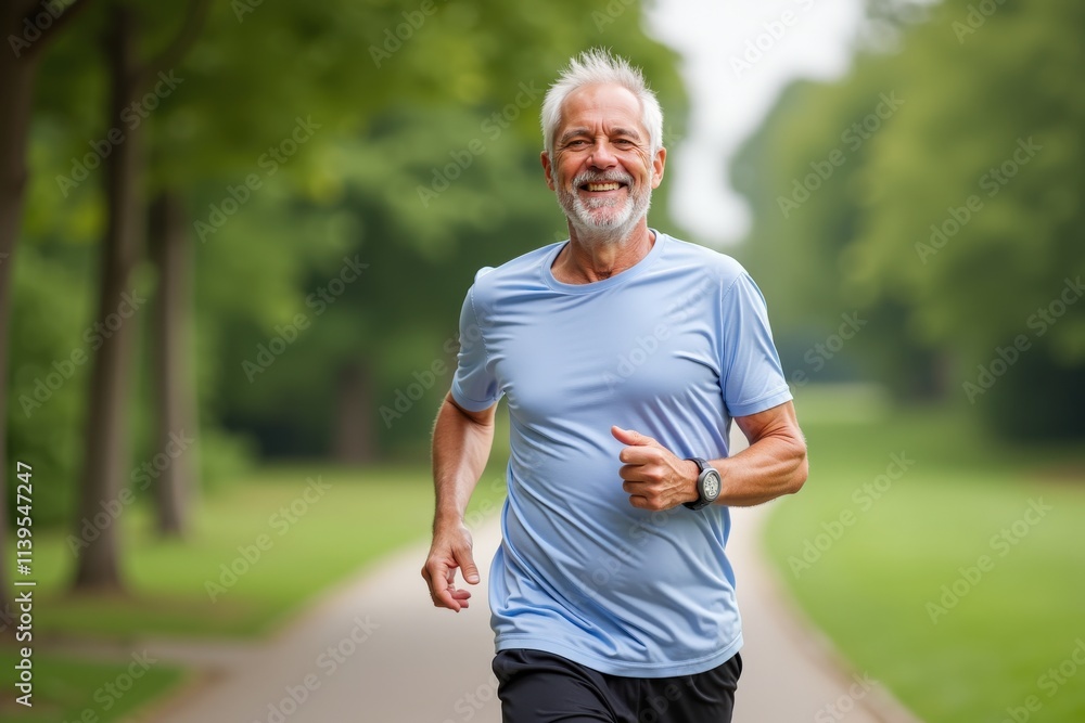 Active Senior Man Jogging in Park: Perfect for Health and Fitness Inspiration, Wellness Campaigns, and Active Lifestyle Promotions Active Senior Man Jogging in Park: Perfect for Health and Fitness Inspiration, Wellness Campaigns, and Active Lifestyle Promotions