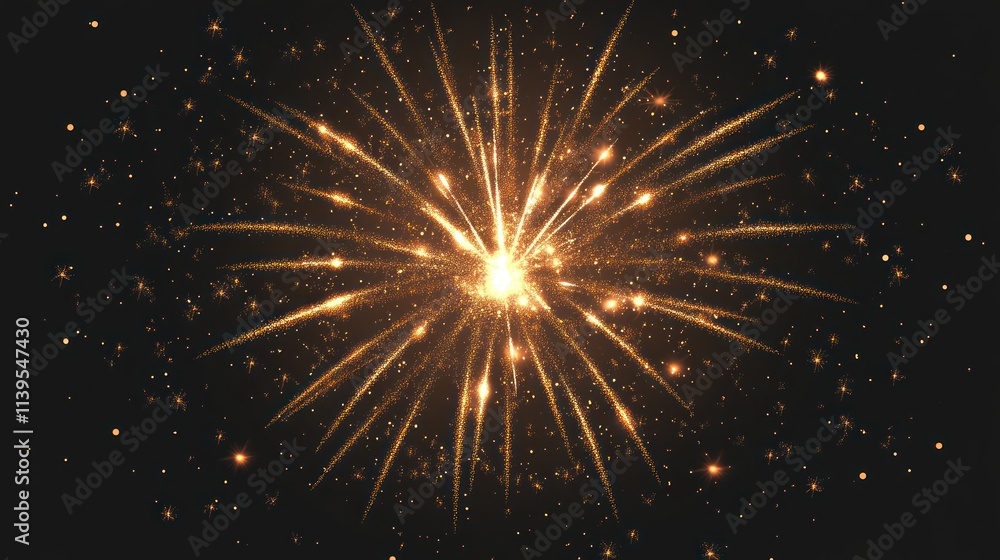 A vibrant explosion of golden fireworks against a dark background, creating a festive atmosphere. A vibrant explosion of golden fireworks against a dark background, creating a festive atmosphere.