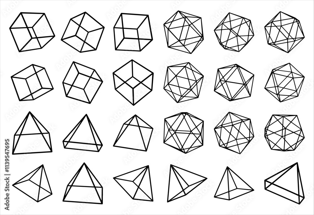 set of shapes Outline, Vector illustration. set of shapes Outline, Vector illustration.