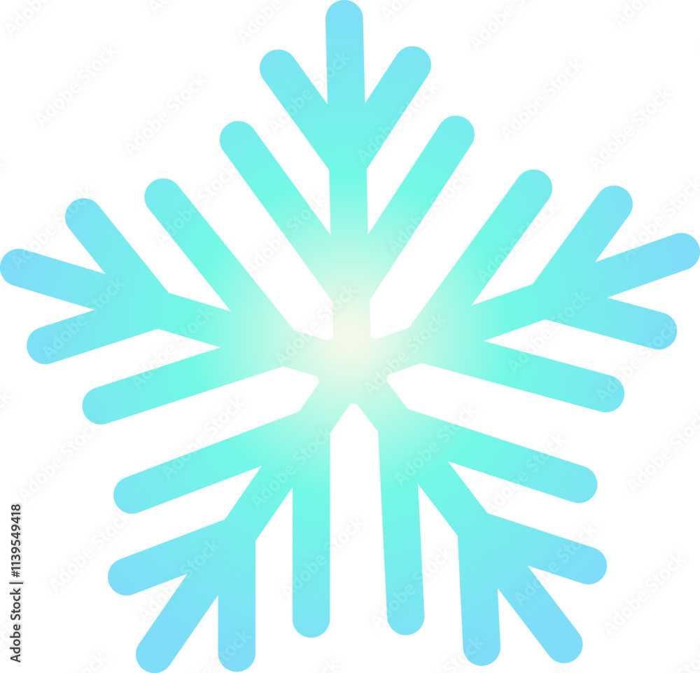 Obraz premium Beautiful gradient snowflake vector pattern.
