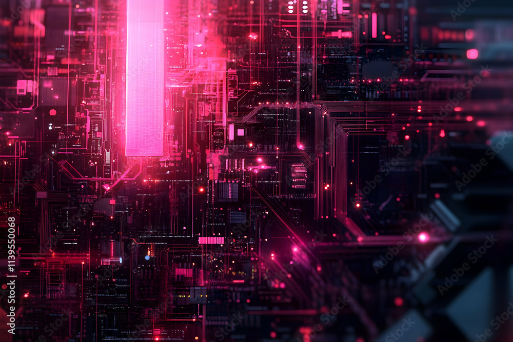 Fototapeta premium Abstract 3D Digital Circuitry Background