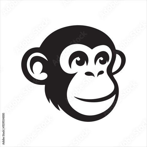 monkey face icon illustration