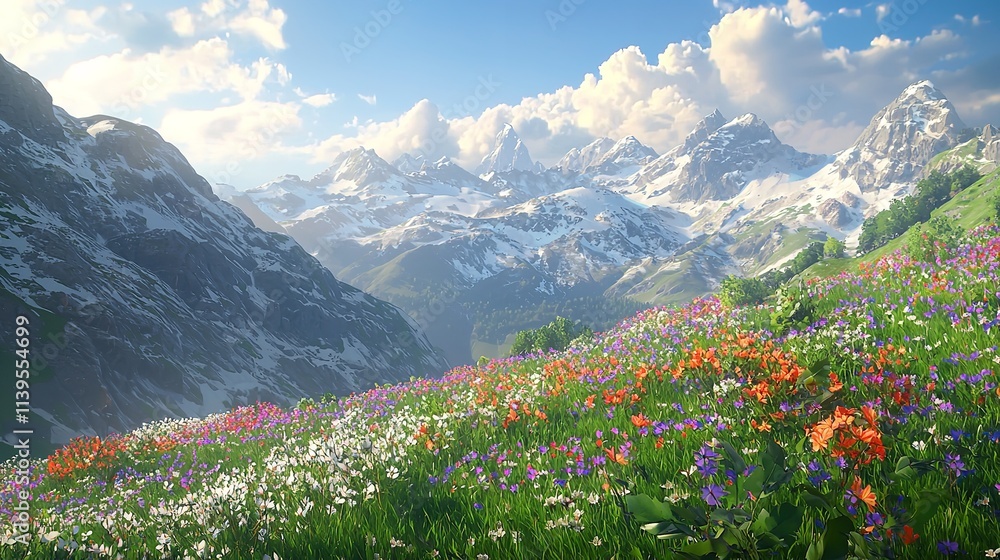 alpine meadow in the mountains alpine meadow in the mountains