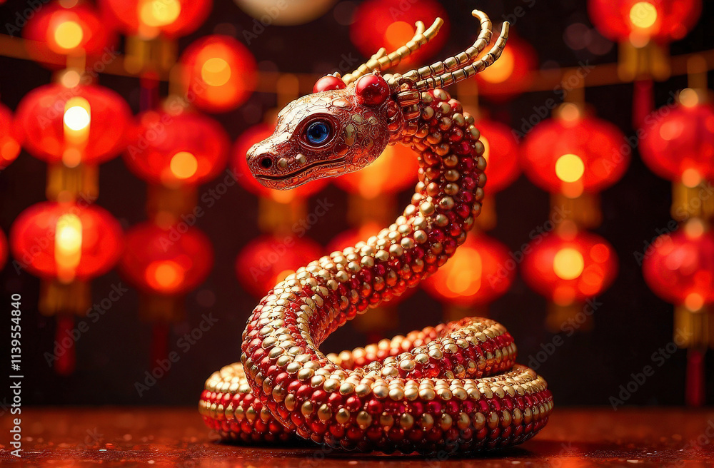 Installation of a snake made of Christmas glass balls as a symbol of the New Year 2025 Installation of a snake made of Christmas glass balls as a symbol of the New Year 2025