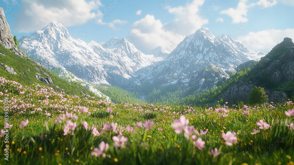 meadow with flowers meadow with flowers