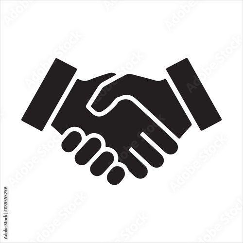 Handshake icon, Business agreement handshake vector