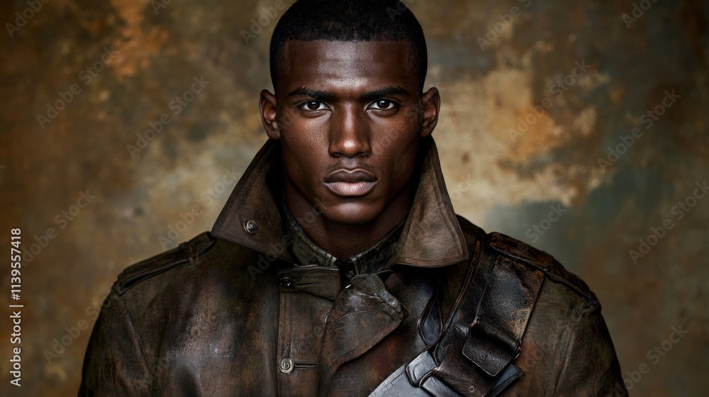Man in brown trench coat showcasing Pantone 2025 trend color Man in brown trench coat showcasing Pantone 2025 trend color