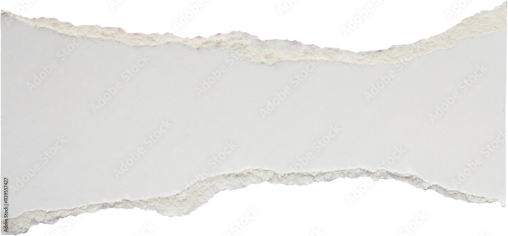 White ripped paper torn edges strips isolated on white background White ripped paper torn edges strips isolated on white background