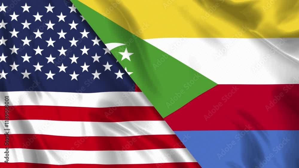 USA and Comoros Flag Loop USA and Comoros Flag Loop
