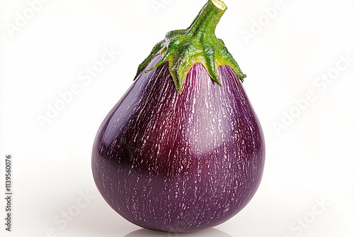 one eggplant on isolated white background