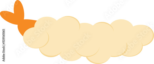 tempura shrimp japanese food illustration