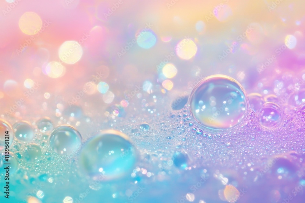 Close-up view of vibrant soap bubbles. Close-up view of vibrant soap bubbles.