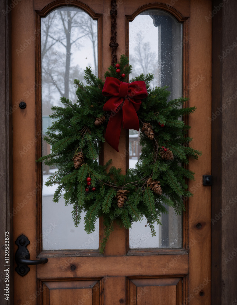 christmas wreath on the door christmas wreath on the door