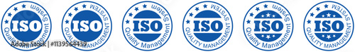 ISO logo certification, Certified Company Certificate ISO Blue vector, Quality Certificate, iso mark certification, ISO certified symbol vector illustration, Certified Company, Quality Certificate