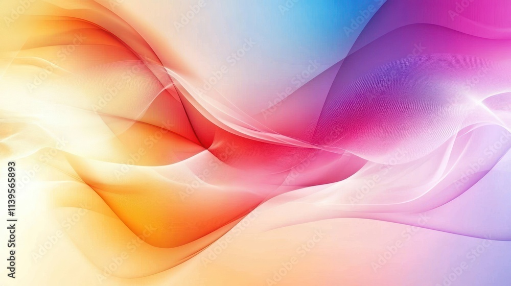 Fototapeta premium Abstract colorful waves blending in a smooth gradient.