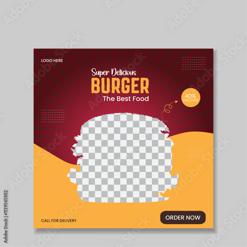 Food menu banner social media post