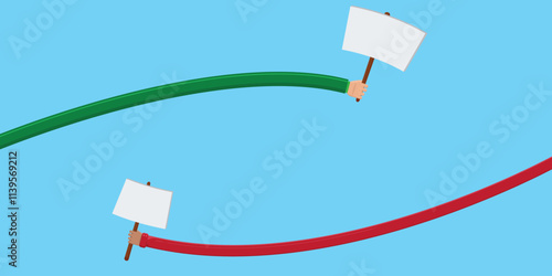 Hands Holding Sign protest poster Cartoon vector illustration 