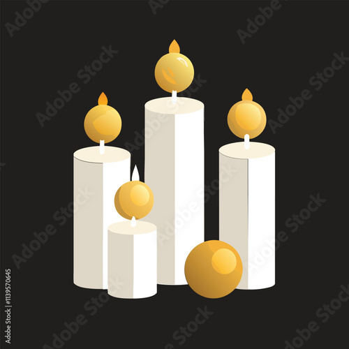 Glowing gold coins in glass illuminate the dark with flickering candlelight