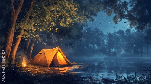 Into the Wild, Camping Under the Trees, Nature's Retreat, Adventure in the Forest photo