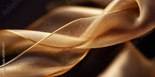 Golden Ribbon Swirls Abstra...