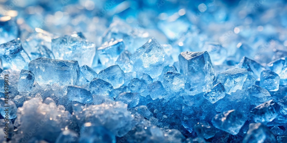 Crushed Ice Texture Top View Background, Copy Space Left Crushed Ice Texture Top View Background, Copy Space Left