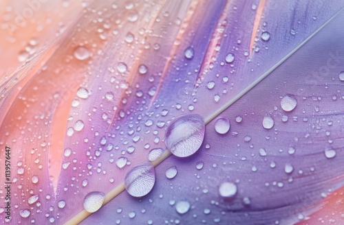 Delicate feather with water...