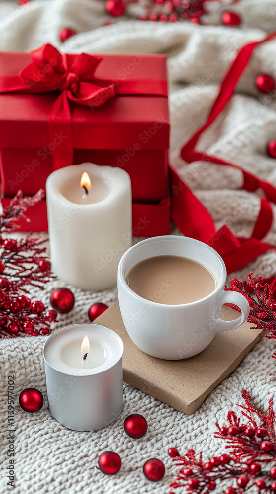seasonal gift box with coffee and candles seasonal gift box with coffee and candles
