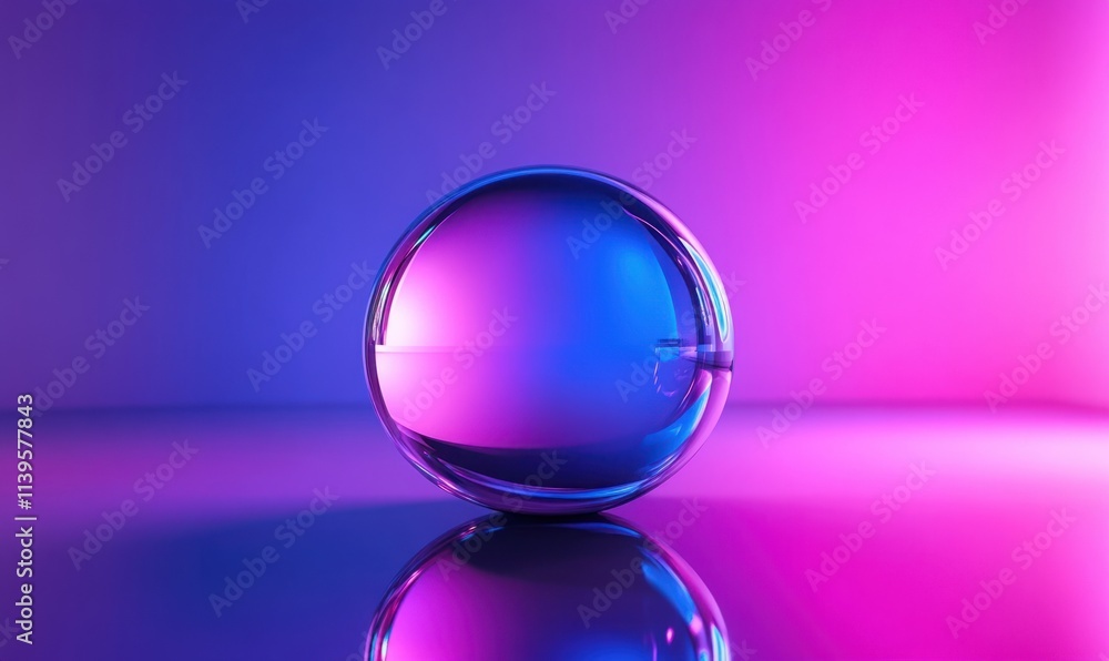 Colorful Glass Sphere on Gradient Background Colorful Glass Sphere on Gradient Background