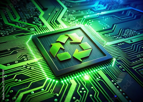 Green Technology Innovation: Circuit Board Recycle Sign photo