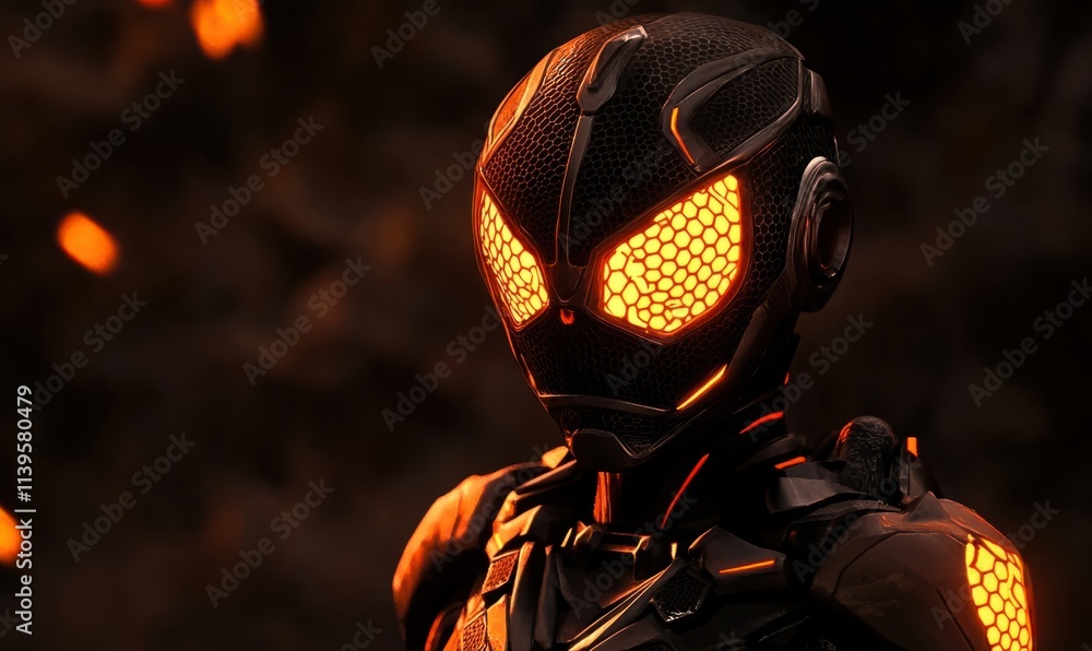 Naklejka premium Futuristic Cyber Warrior