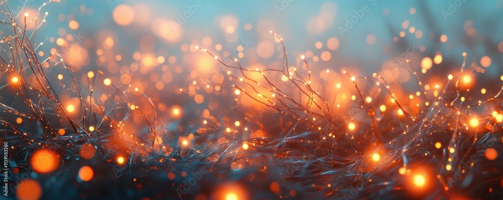 Fototapeta premium Glowing Neural Network Abstract Science Background