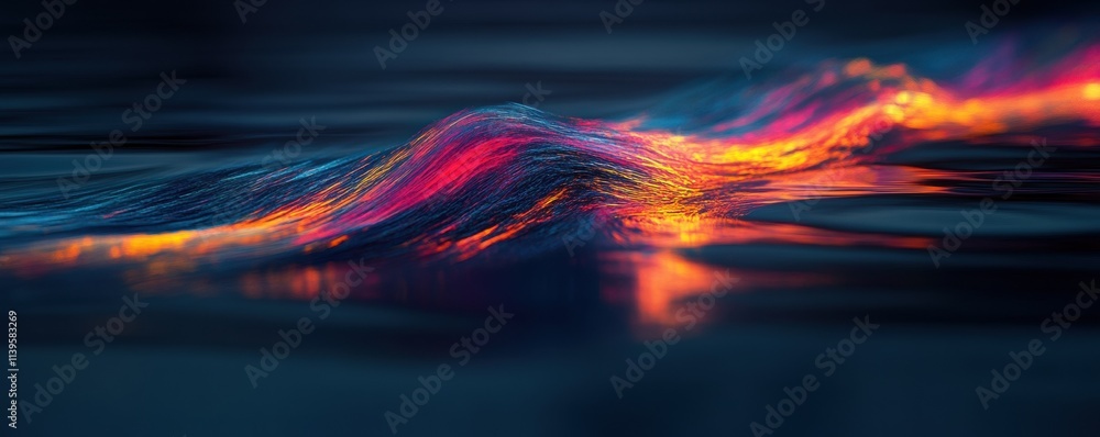 Glowing Neon Wave Abstract Background Texture Glowing Neon Wave Abstract Background Texture